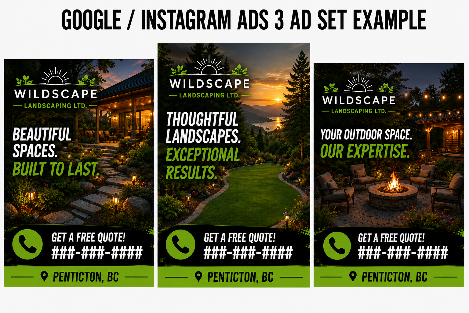 Wildscape Landscaping 3-ad campaign example